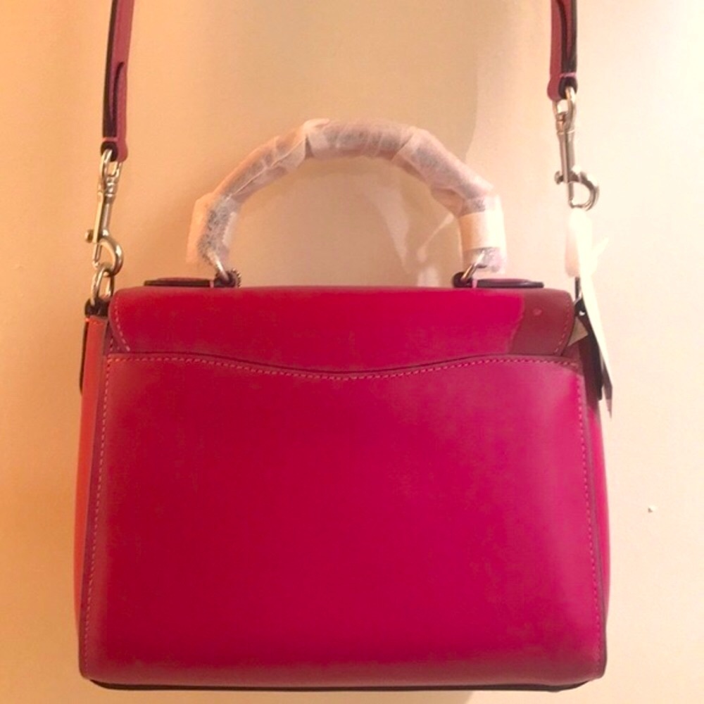 Silver/Bright Violet Morgan Top Handle Satchel BNWT - Picture 6 of 12
